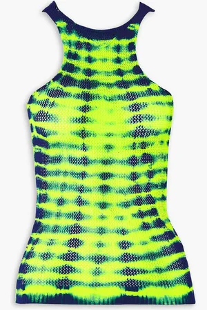 AGR Tanktop aus Lochstrick in Batikmuster - Gelb - S
