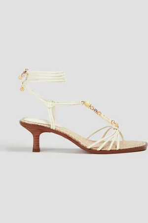 Sam Edelman Dacie Sandalen aus Kunstleder mit Verzierung - Weiß - US 6