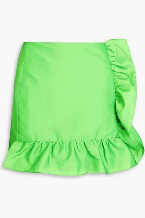 Sandro Minirock aus Organza mit Rüschen - Grün - FR 38