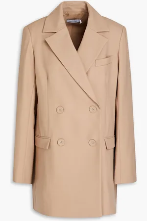Anna Quan Doppelreihiger Blazer aus Twill aus einer Baumwollmischung - Neutral - UK 10