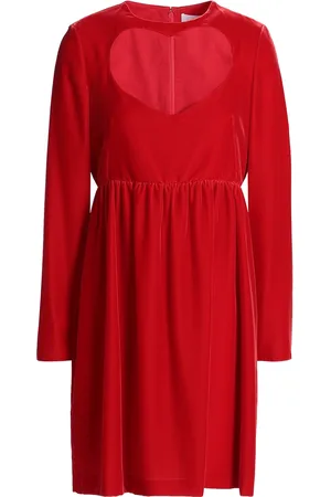 Chloé Minikleid aus Samt mit Cut-outs - Rot - FR 36