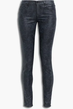 RAG&BONE Cate hoch sitzende Skinny Jeans mit Schlangenprint und Beschichtung - - 23