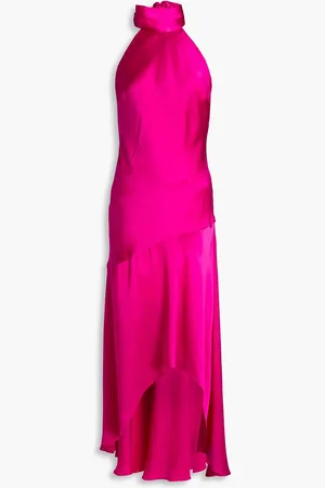 Frame Neckholder-Midikleid aus Seiden-Charmeuse - Lila - S