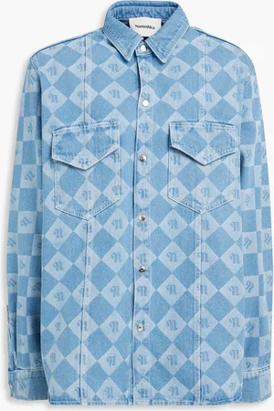 Nanushka Tristo Jeanshemd mit Logoprint - Blau - L