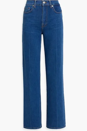 Tomorrow Denim Brown hoch sitzende Jeans mit geradem Bein - Blau - 23W-32L