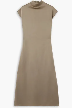 Gauchere Midikleid aus Satin - Neutral - FR 36