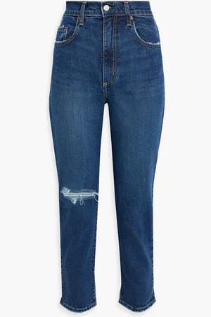 NOBODY DENIM Frankie hoch sitzende Cropped Jeans mit schmalem Bein in Distressed-Optik - Blau - 27