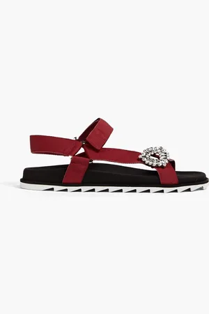 Roger Vivier Sandalen aus Ripsband mit Kristallverzierung - Rot - EU 34