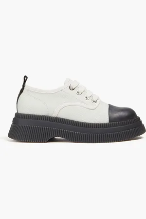 Ganni Brogues aus Canvas und Gummi - Grau - EU 38