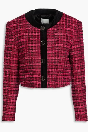 Sandro Cropped Jacke aus Tweed aus einer Baumwollmischung - Pink - FR 42