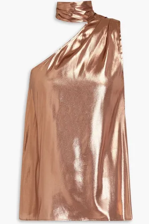 LAPOINTE Oberteil aus Seide mit Metallic-Effekt und asymmetrischer Schulterpartie - Metallic - US 0