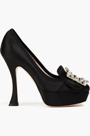 Roger Vivier Plateau-Pumps aus Satin mit Kristallverzierung - - EU 39.5