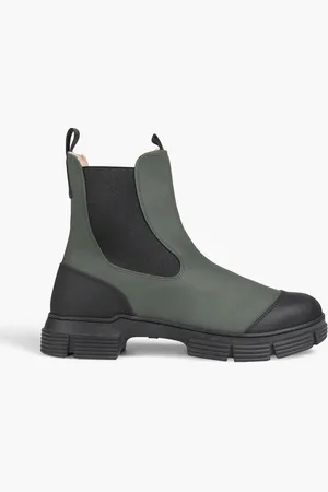 Ganni Chelsea-Boots aus Gummi - Grün - EU 35