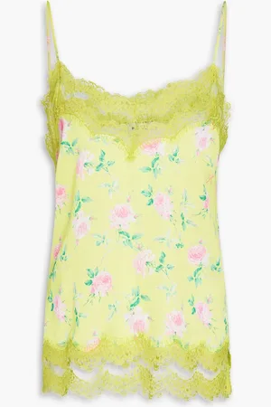 Msgm Top aus Crêpe de Chine mit Spitzenbesatz und Blumenprint - - IT 40