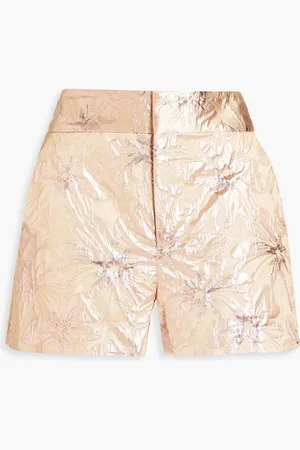 ALICE+OLIVIA Alice Olivia - Cady Shorts aus floralem Jacquard mit Metallic-Effekt - Metallic - US 12