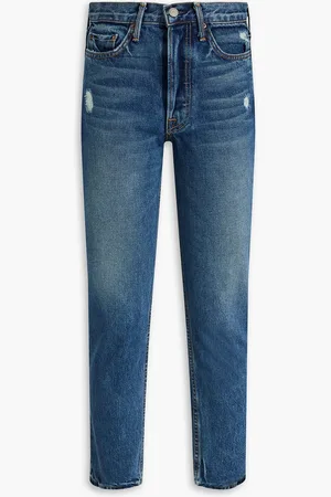 GRLFRND Karolina Petite hoch sitzende Jeans mit schmalem Bein - Blau - 27