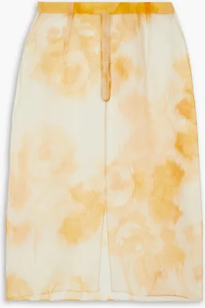 EMILIA WICKSTEAD Kobe Midirock aus Seidenorganza mit Blumenprint - Gelb - UK 6