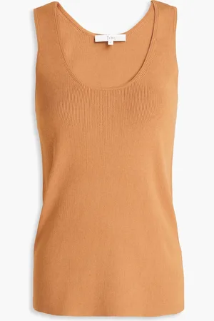 tibi Tanktop aus Rippstrick - Braun - XXS