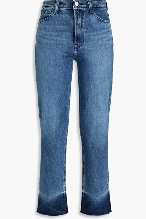 J Brand Hoch sitzende Jeans mit geradem Bein in ausgewaschener Optik - Blau - 26