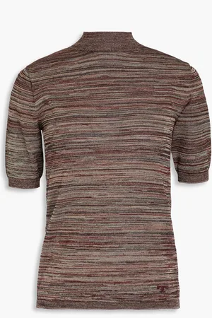 Tory Burch Melierter Rollkragenpullover - Burgunderrot - S
