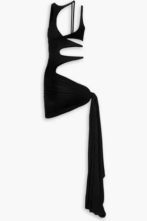 MUGLER Asymmetrisches Minikleid aus Stretch-Tüll mit Cut-outs - - FR 38