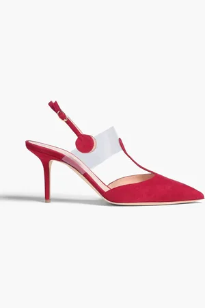Rupert Sanderson Kyoto Slingback-Pumps aus Veloursleder mit PVC-Besatz - Rot - EU 35.5
