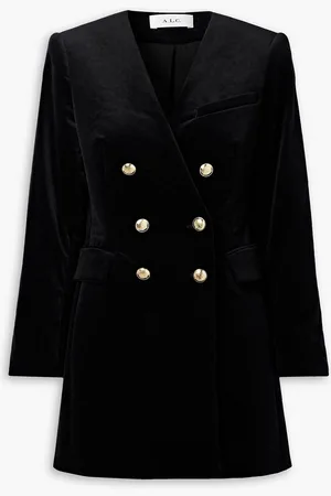 A.L.C. Chelsea doppelreihiges Minikleid aus Samt aus einer Baumwollmischung - - US 0