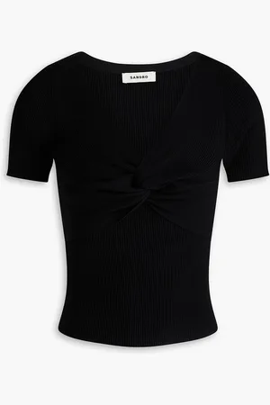 Sandro Cropped Oberteil aus Rippstrick - - 4