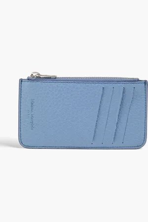 Maison Margiela Kartenetui aus Narbenleder - Blau - OneSize