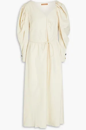 REJINA PYO Asymmetrisches Midikleid aus Cady - Weiß - UK 8