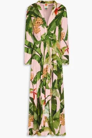 Farm Rio Drapiertes Maxikleid aus Crêpe mit floralem Print - Pink - XXS