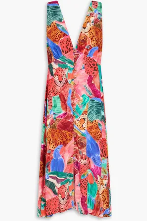 Farm Rio Bedrucktes Midikleid aus Crêpe - - XL