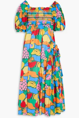 Farm Rio Bedrucktes Midikleid aus einer Baumwollmischung mit Raffung - - XXS