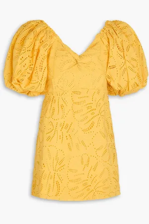 Farm Rio Minikleid aus Baumwolle mit Lochstickerei und Twist-Detail - - XS