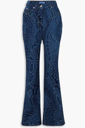 MUGLER Printed mid-rise flared jeans - Blau - FR 36