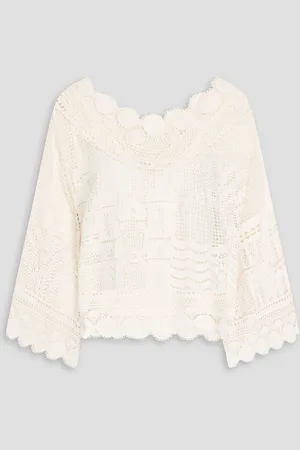 Farm Rio Bluse aus Guipure-Spitze - Weiß - S