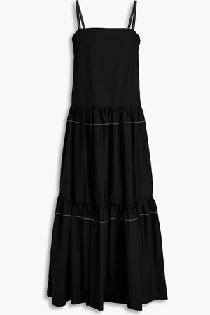 ROSETTA GETTY Gerafftes Midikleid aus Baumwollpopeline - - US 6