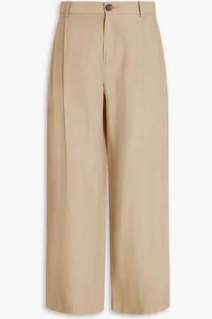 Vince Hose mit weitem Bein aus Webstoff mit Flammgarneffekt und Falten - Neutral - US 10