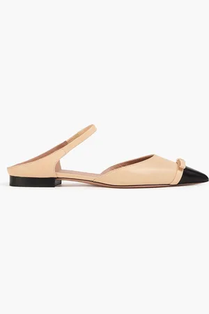 MALONE SOULIERS Blythe Slippers aus Leder mit Schleife - Neutral - EU 42