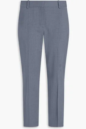 THEORY Treeca 2 Cropped Hose mit schmalem Bein aus einer Wollmischung - Blau - US 10