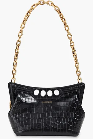 Alexander McQueen Schultertasche aus Leder mit Krokodileffekt - - OneSize