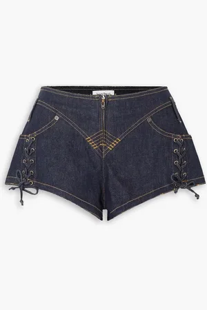 Jean Paul Gaultier Jeansshorts mit Schnürdetail - Blau - IT 42