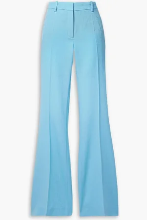 VERSACE Schlaghose aus Woll-Jacquard - Blau - IT 46