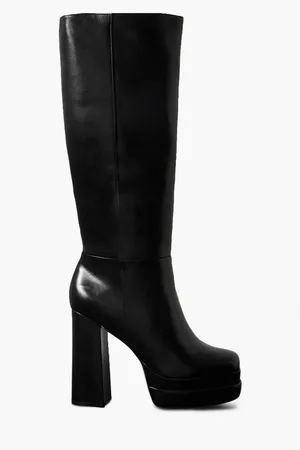 Porte & Paire Kniehohe Stiefel aus Leder mit Plateau - - EU 39