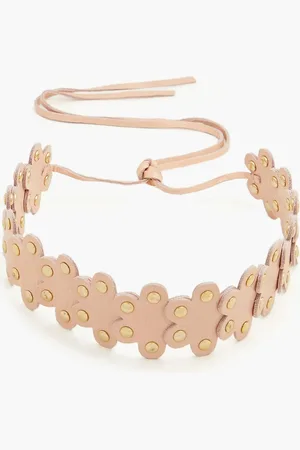 RED(V) Flower Puzzle Kette aus lasergeschnittenem Leder mit Nieten - Pink - OneSize