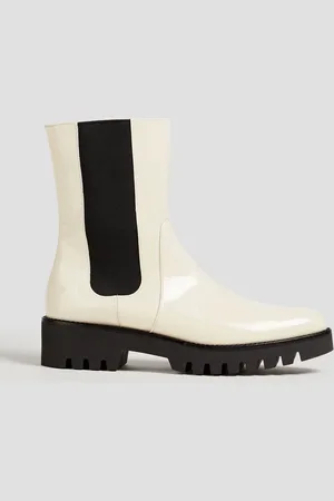 THEORY Chelsea-Boots aus Lackleder - Weiß - EU 41