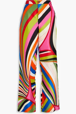 Puccini Bedruckte Hose mit geradem Bein aus Seiden-Twill - - S