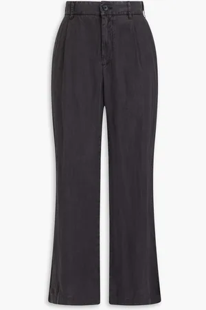 James Perse Hose mit weitem Bein aus Leinen - Grau - 3