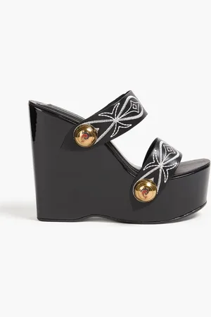 Puccini Wedges aus Leder mit Stickereien - - EU 40