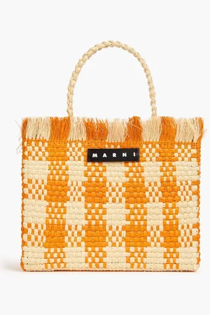 Marni Iraca karierte Tote Bag aus Raffiabastimitat - - OneSize
